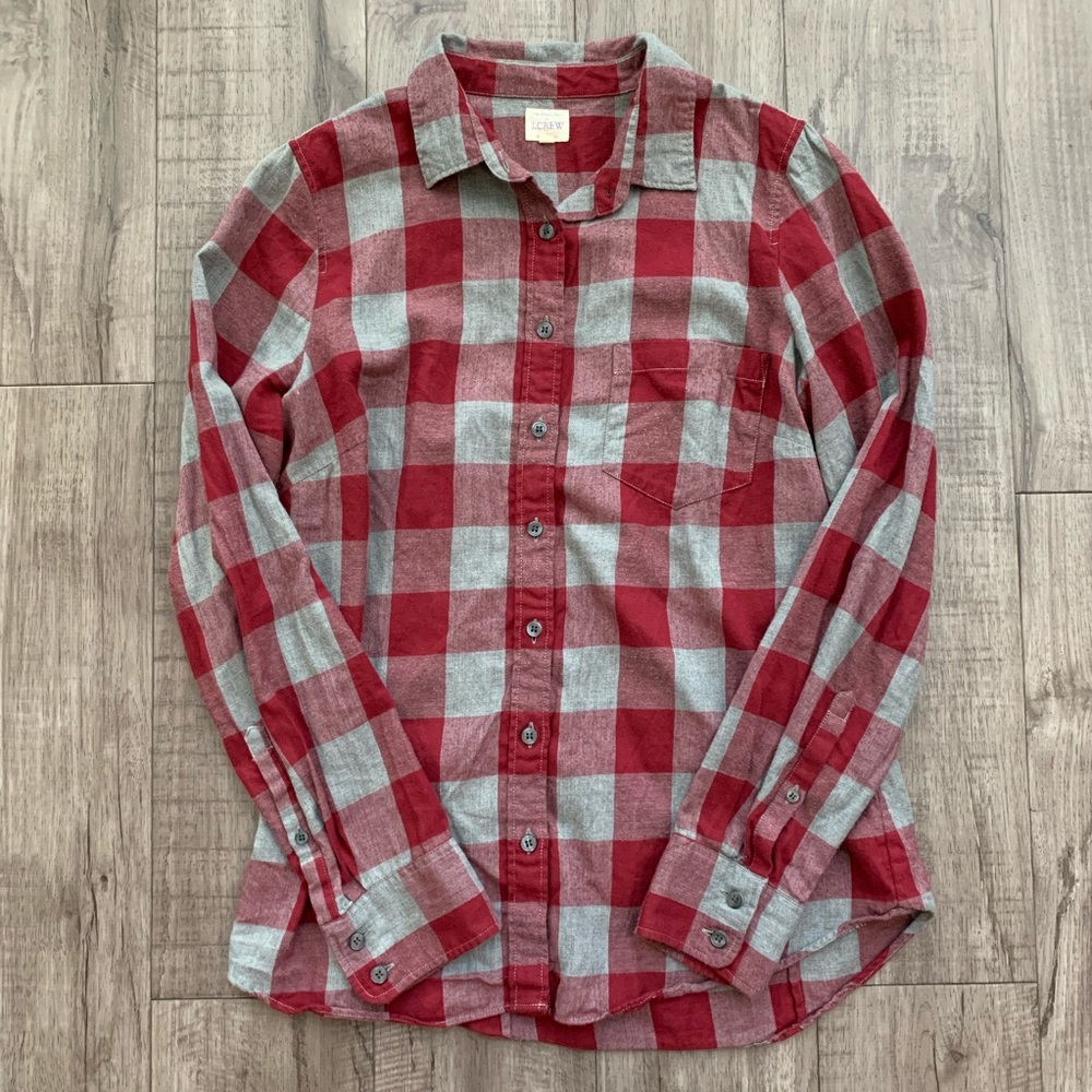 J. Crew Secret Button Down Buffalo Plaid Flannel